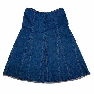 Big Blue Boho Festival Denim Skirt Panels Flair